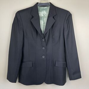 Marigold Equestrian Show Coat Women Sz 14 (Fits Like 8) Navy Wool English Riding